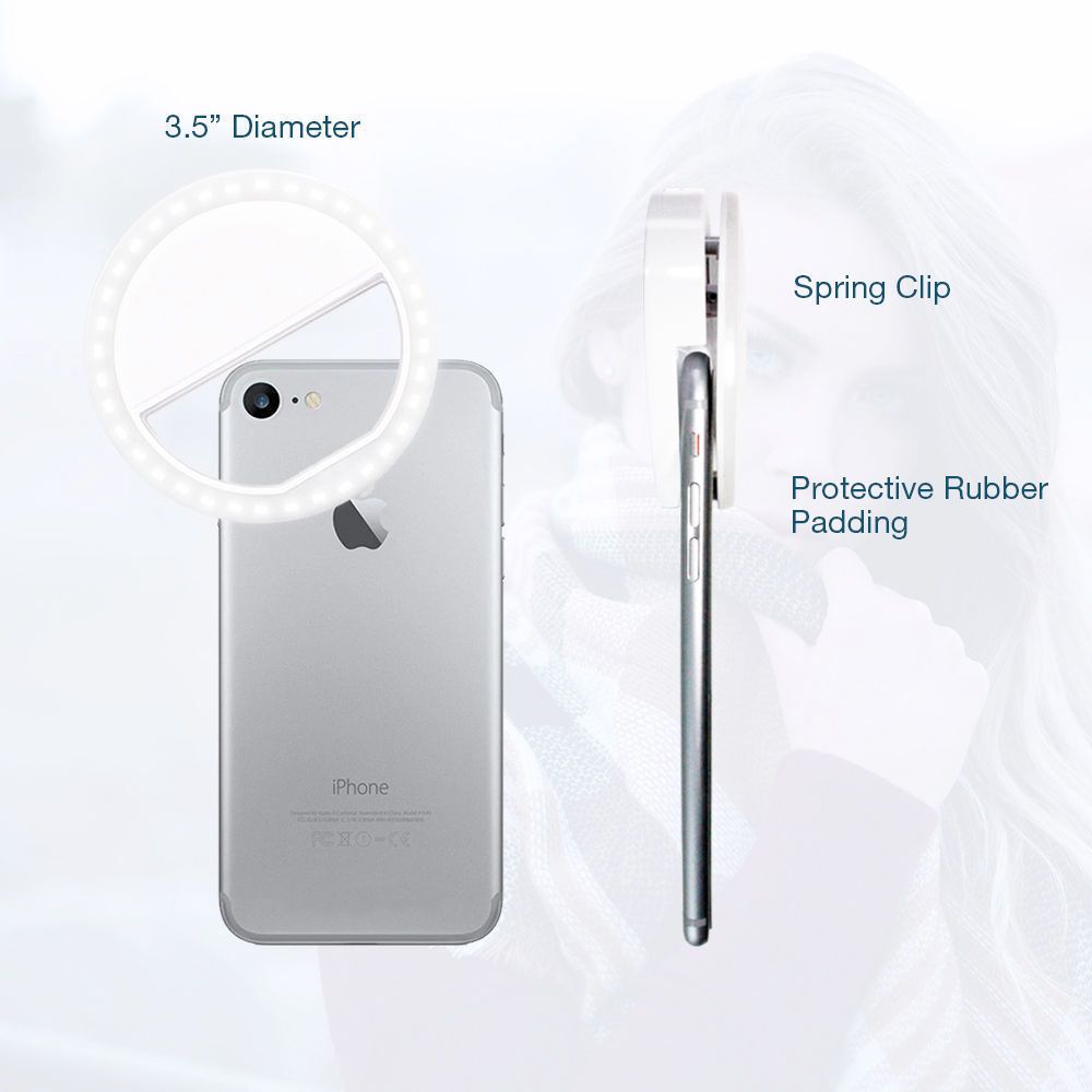Ring Light Selfie Clip – Lumière LED 3 Modes pour Smartphone