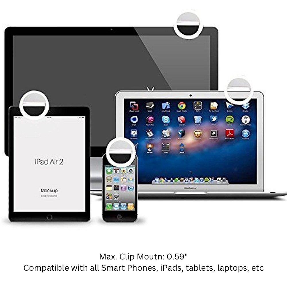 Ring Light Selfie Clip – Lumière LED 3 Modes pour Smartphone