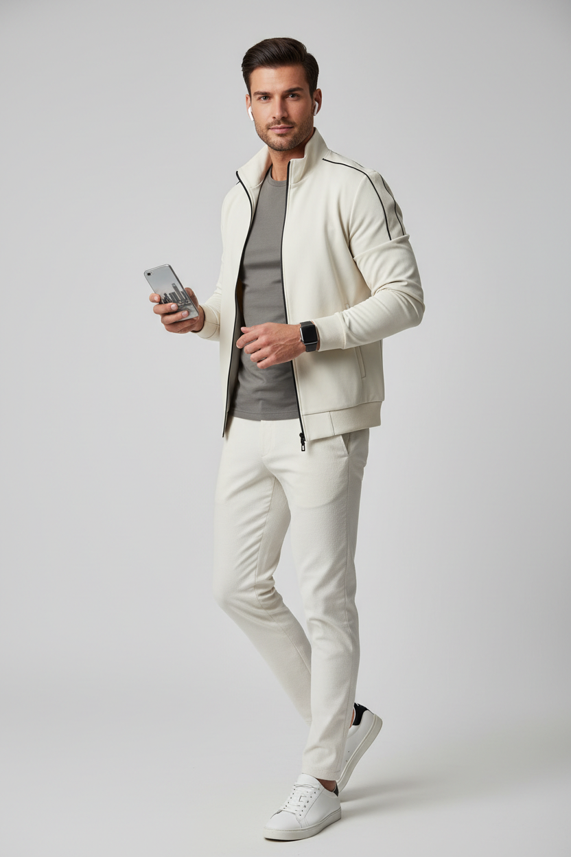 Homme sportif avec écouteurs et téléphone